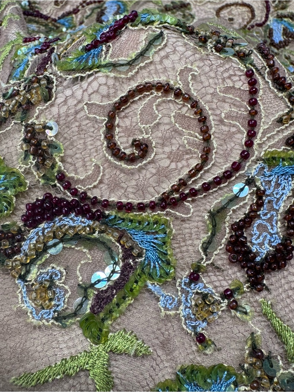 Vintage Savannah Studio Beaded Cami Top Y2K Size S Sequin Embroidered Mesh Fairy - Picture 8 of 16